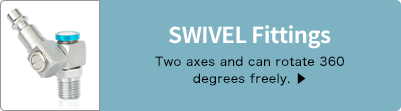 SWIVEL Fittings Two axes and can rotate 360 degrees freely. 